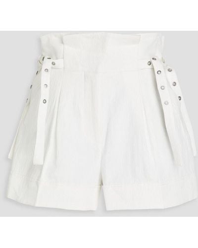 3.1 Phillip Lim Hammered Cotton And Linen-blend Shorts - White