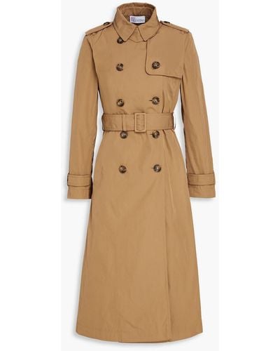 RED Valentino Double-breasted Pleated Taffeta Trench Coat - Natural