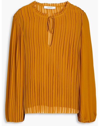 FRAME Bluse aus webstoff mit biesen - Orange