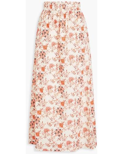 Hofmann Copenhagen Floral-print Fil Coupé Cotton Maxi Skirt - Orange