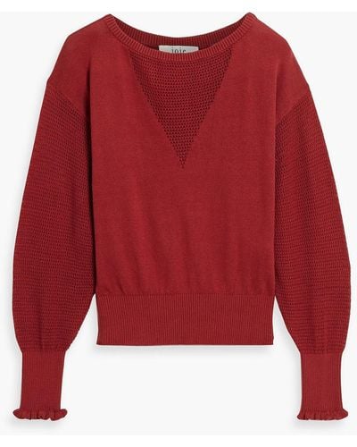 Joie Josepha Crochet-knit Cotton Sweater - Red