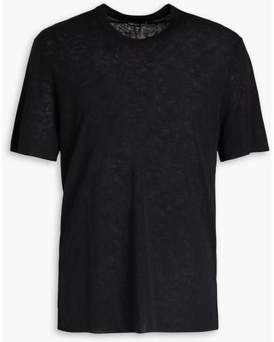 James Perse Linen-blend T-shirt - Black