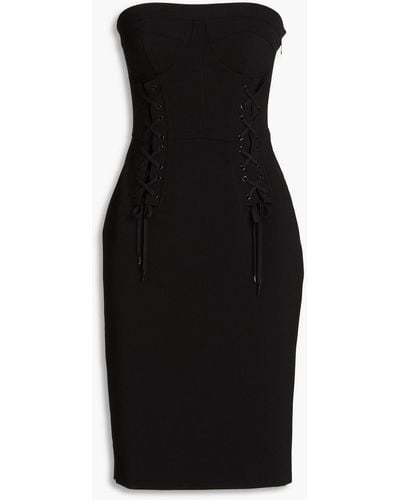 Moschino Strapless Lace-up Cady Dress - Black