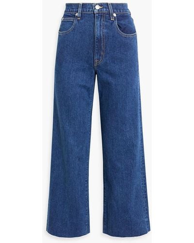 SLVRLAKE Denim Grace Cropped High-rise Wide-leg Jeans - Blue
