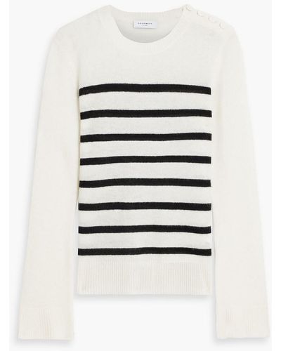 Equipment Junie Striped Cashmere Sweater - White