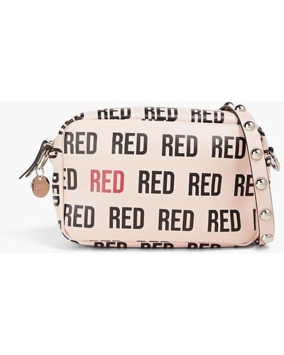 Red(V) Printed Leather Shoulder Bag - Pink
