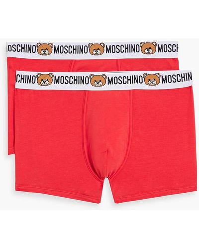 Moschino Set Of 2 Stretch-cotton Boxer Briefs - Red