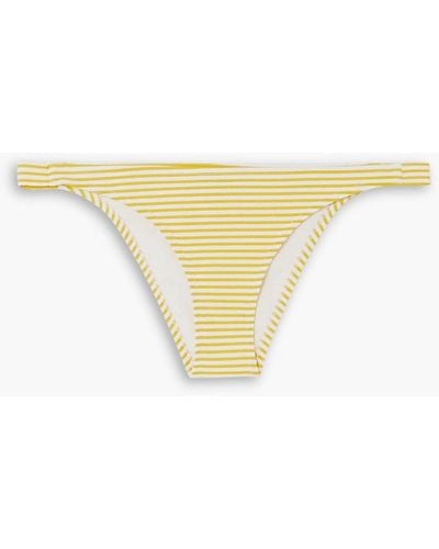 Evarae Nephele Striped Seersucker Low-rise Bikini Briefs - Yellow
