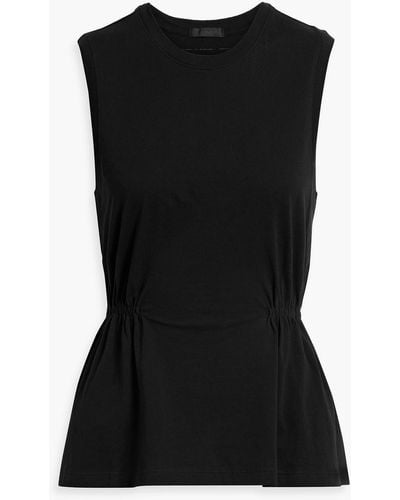 ATM Ruched Cotton-jersey Tank - Black