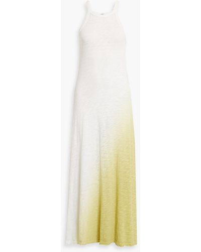 ATM Maxikleid aus baumwoll-jersey mit flammgarneffekt und farbverlauf - Weiß
