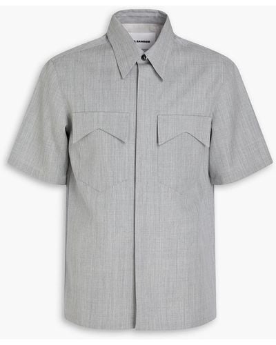 Jil Sander Wool-twill Shirt - Grey