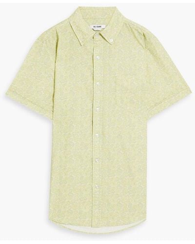 RE/DONE 70s hemd aus baumwollpopeline mit paisley-print - Gelb