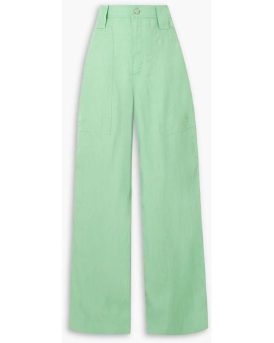 Stella McCartney Panelled Twill Trousers - Green