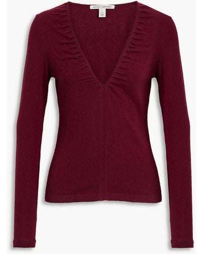 Autumn Cashmere Ruched Cashmere Sweater - Red