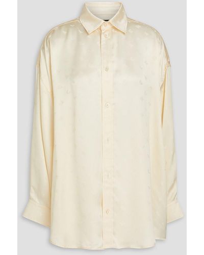 Balenciaga Oversized-hemd aus satin - Natur