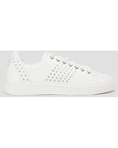Maje Flowva Studded Leather Sneakers - White
