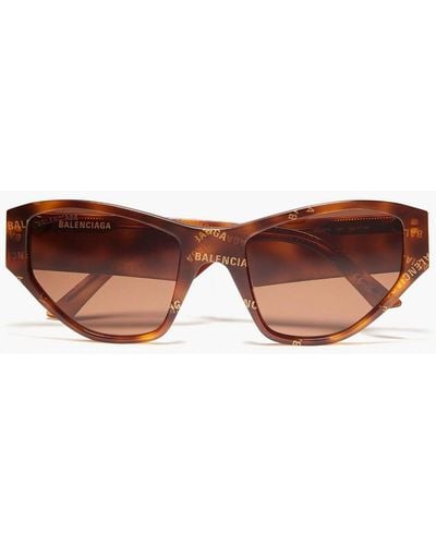 Balenciaga Sonnenbrille mit cat-eye-rahmen aus azetat mit schildpattprint - Braun