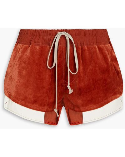 Rick Owens Velvet Shorts - Red