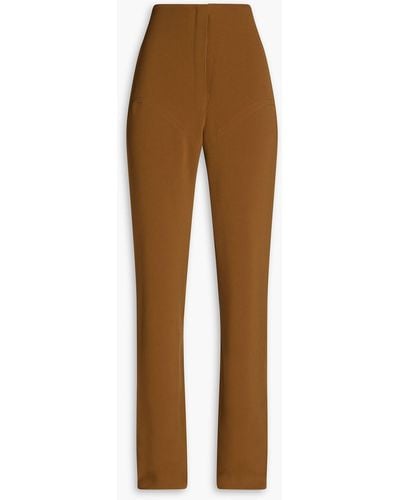 Paris Georgia Basics Stretch-crepe Straight-leg Trousers - Brown