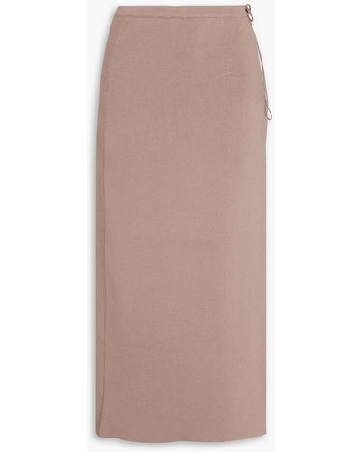 Magda Butrym Ribbed Cotton-blend Midi Wrap Skirt - Brown