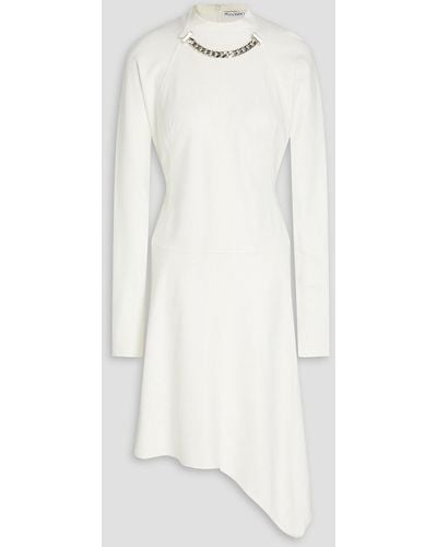 JW Anderson Asymmetric Chain-embellished Jersey Dress - White
