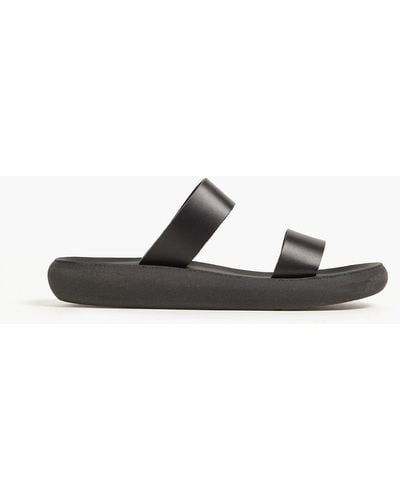 Ancient Greek Sandals Timia Leather Slides - Black