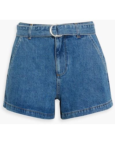 FRAME Belted Denim Shorts - Blue