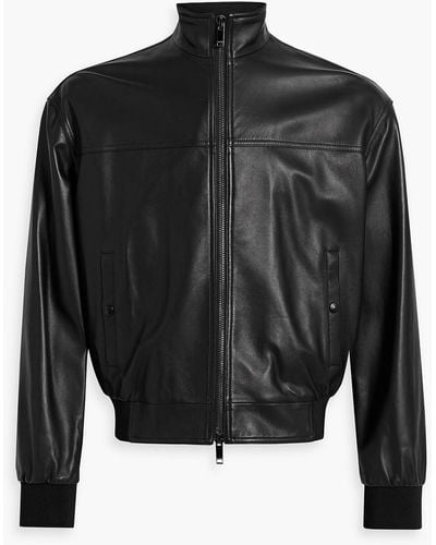 Valentino Garavani Printed Leather Bomber Jacket - Black