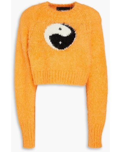ROTATE BIRGER CHRISTENSEN Intarsia-knit Sweater - Orange