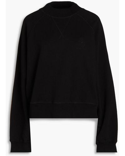 Stand Studio Astring Two-tone Cotton-fleece Sweatshirt - Black