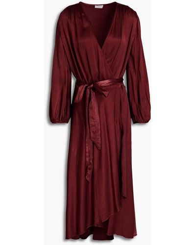Ghost aggie Satin-crepe Wrap Dress - Red