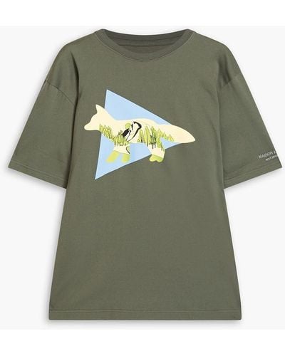 Maison Kitsuné Printed Cotton-jersey T-shirt - Green