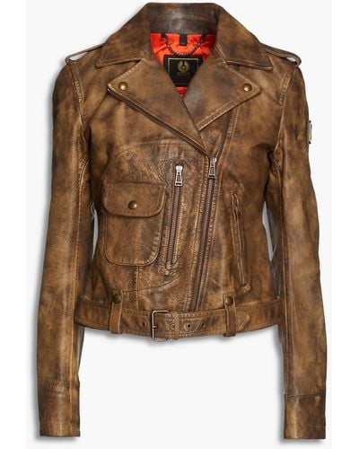 Belstaff Alconberry Burnished Leather Biker Jacket - Brown
