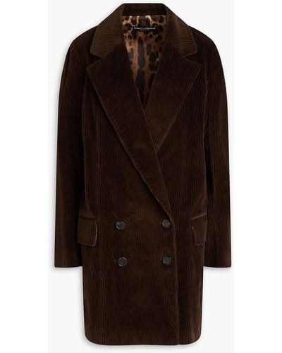 Dolce & Gabbana Cotton-blend Corduroy Coat - Black