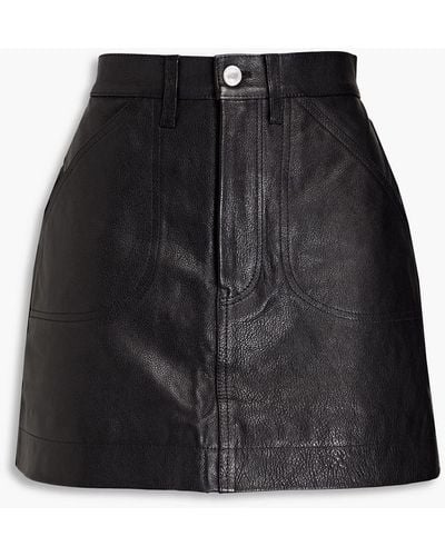 RE/DONE Textured-leather Mini Skirt - Black