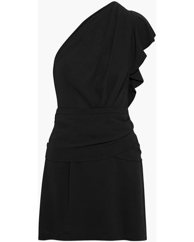 IRO Bonzac One-shoulder Ruffled Crepe Mini Dress - Black
