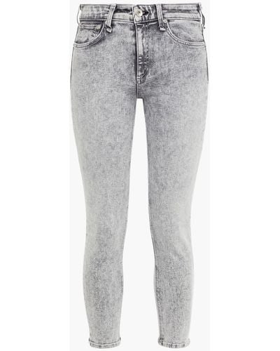 Rag & Bone Cate Cropped Acid-wash Mid-rise Skinny Jeans - Grey