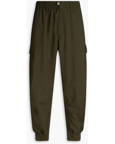 Y-3 Pinstriped Twill Cargo Pants - Green