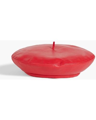 Eugenia Kim Cher Leather Beret - Red