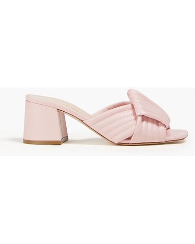 Rupert Sanderson Knotted Leather Mules - Pink