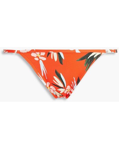 Solid & Striped The Lulu Floral-print Low-rise Bikini Briefs - Orange