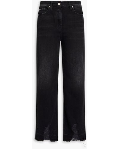IRO Distressed High-rise Straight-leg Jeans - Black