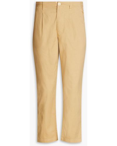 Alex Mill Cropped Cotton-blend Twill Tapered Trousers - Natural