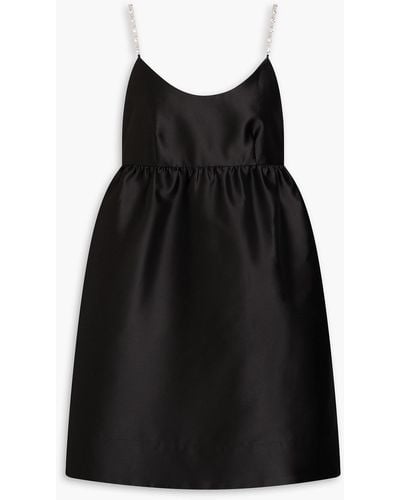 Sandro Crystal-embellished Satin Mini Dress - Black