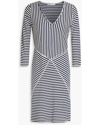 Stateside Striped Organic Cotton-jersey Mini Dress - Blue