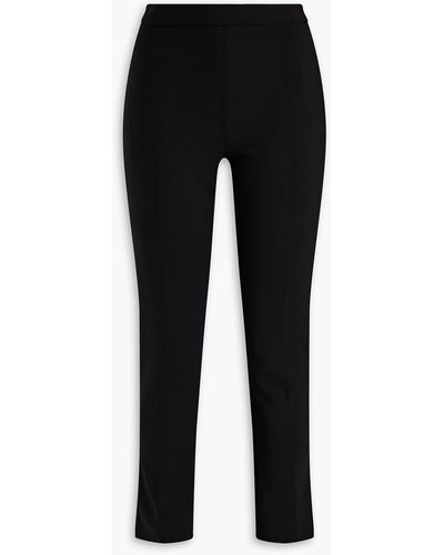 Carolina Herrera Stretch-wool Crepe Slim-leg Trousers - Black