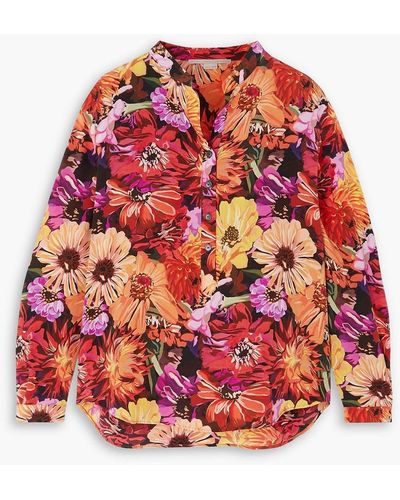 Stella McCartney Floral-print Silk Crepe De Chine Blouse - Red
