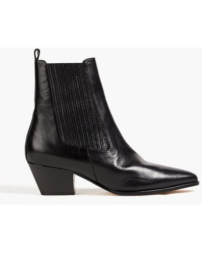 Sandro Amelya Leather Ankle Boots - Black