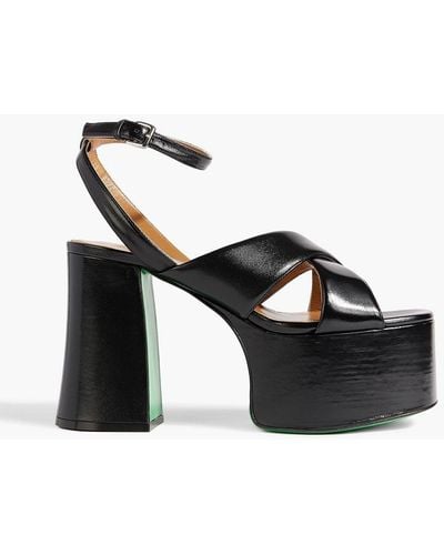 Marni Leather Platform Sandals - Black