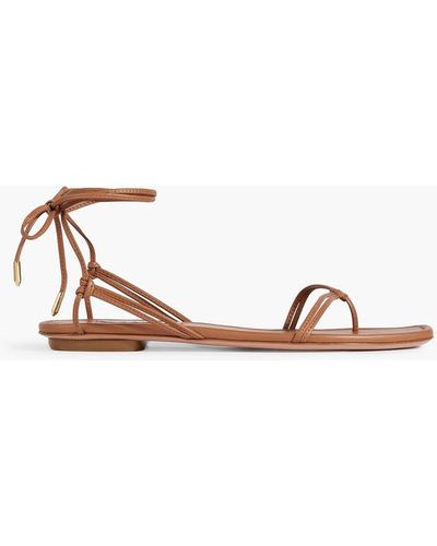 Aquazzura Esvedra Lace-up Leather Sandals - Brown